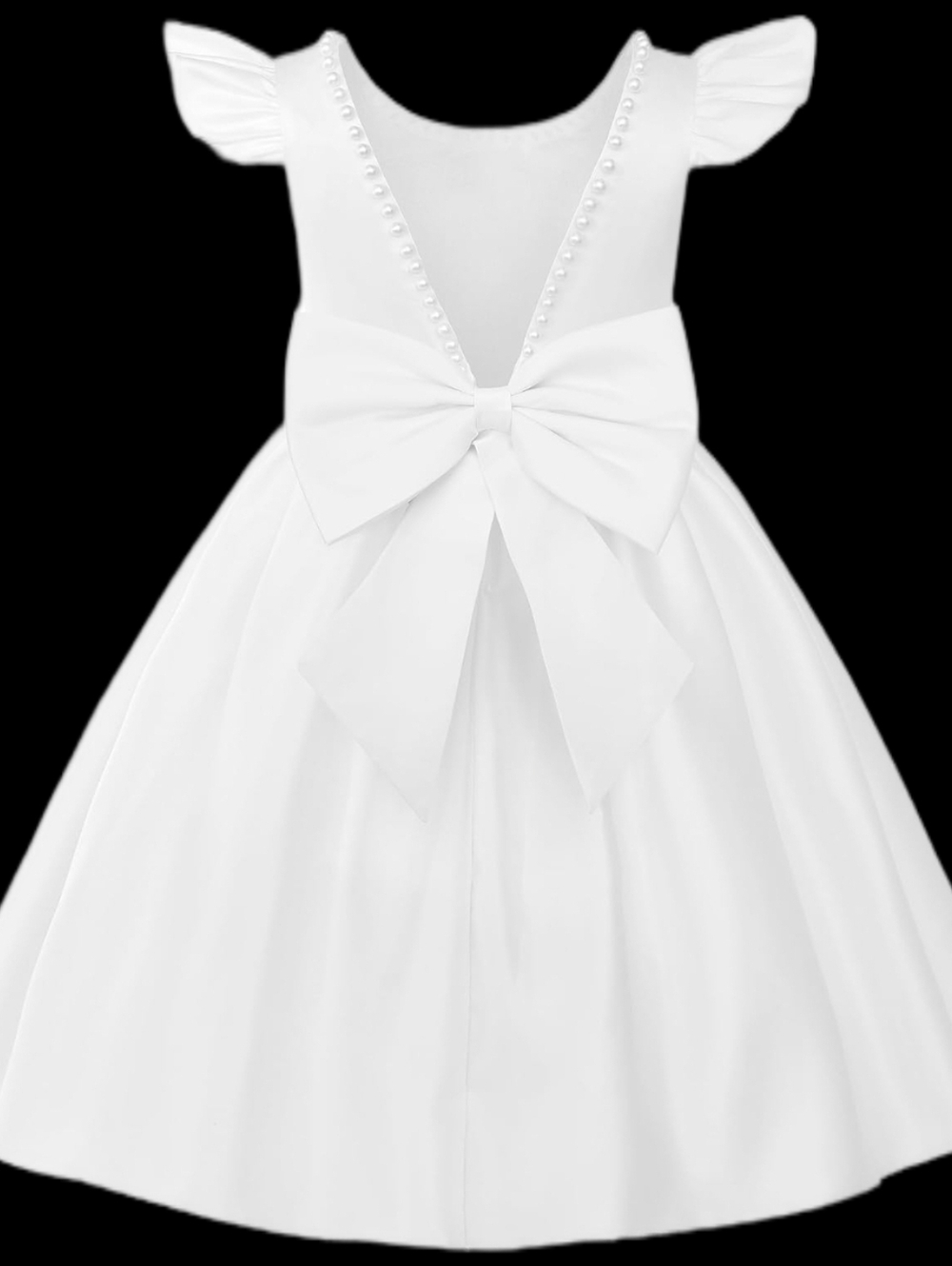 Flower Girl Dress, Autumn Wedding Guest,  Pearl, Bow Size 5/6